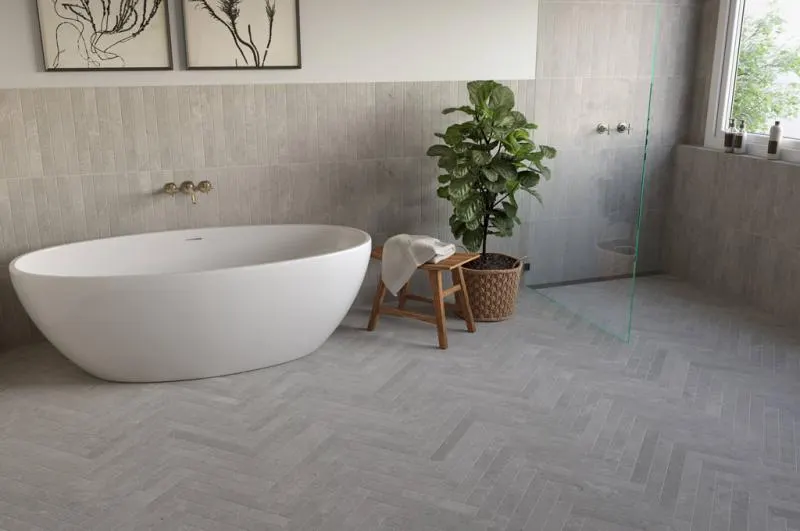 Revestimento para banheiro Decortiles: Atins e Brava na Tropobella