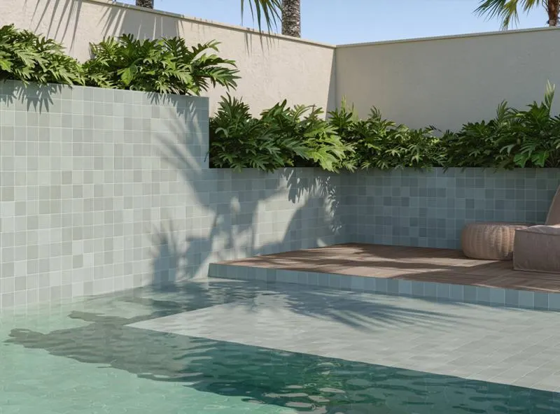 Neutral Mesh Eliane 7x26: pastilha para fachadas e piscinas
