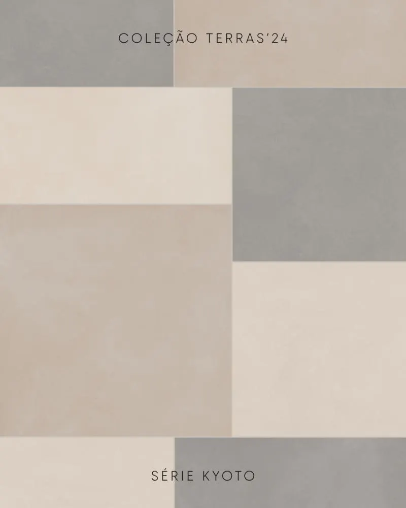 Kyoto Decortiles: porcelanato efeito concreto em três tonalidades