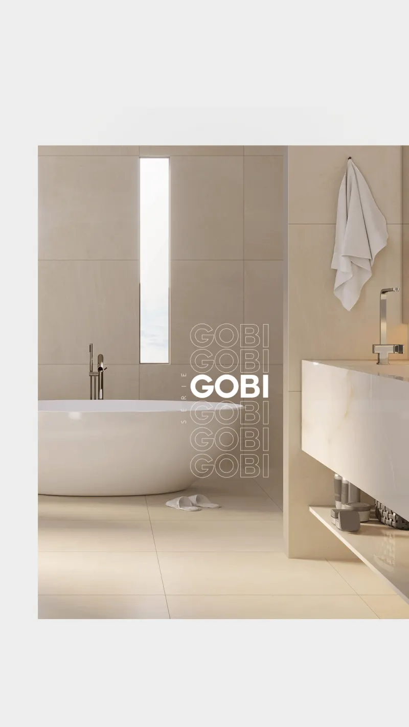 Série Gobi Eliane: porcelanato efeito areia 84x84 para área externa