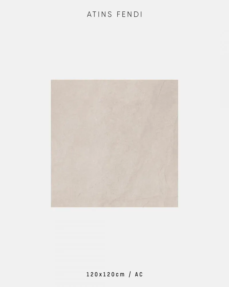 Porcelanato Atins Fendi Acetinado 120x120 Decortiles: efeito pedra