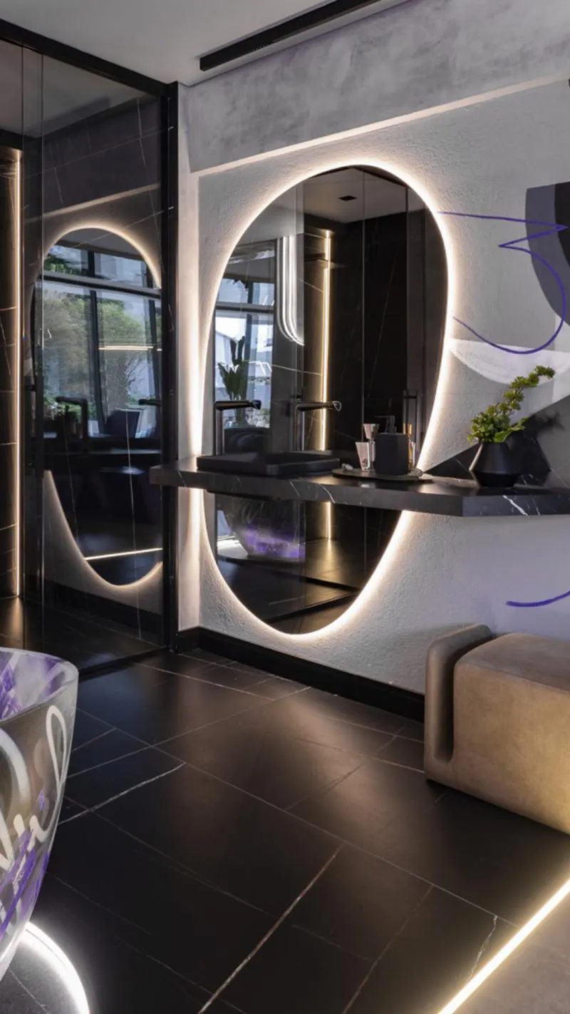 Loft Black Arts: porcelanato Stelar Black e Sampa Decortiles
