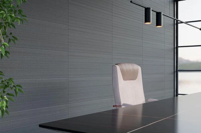 Revestimento de parede com textura Decortiles: linha Kyoto