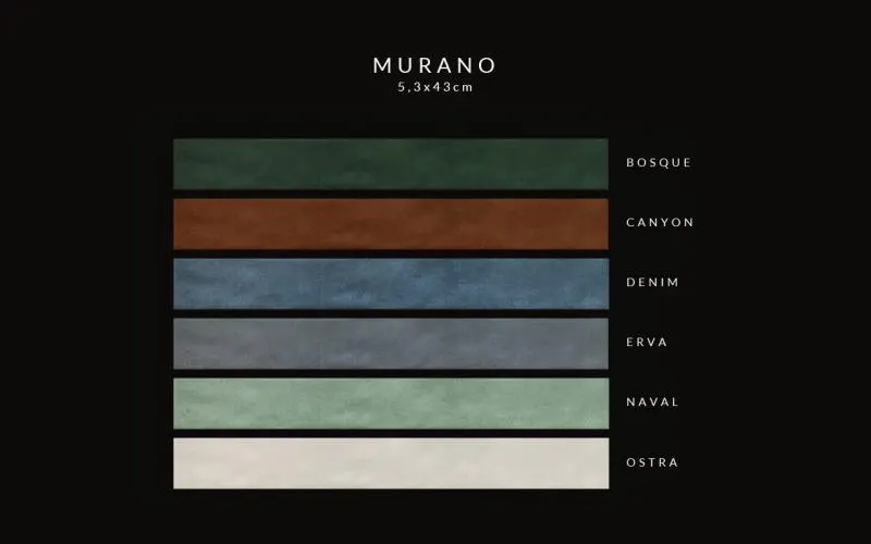 Murano Decortiles: revestimento pequeno formato em seis cores