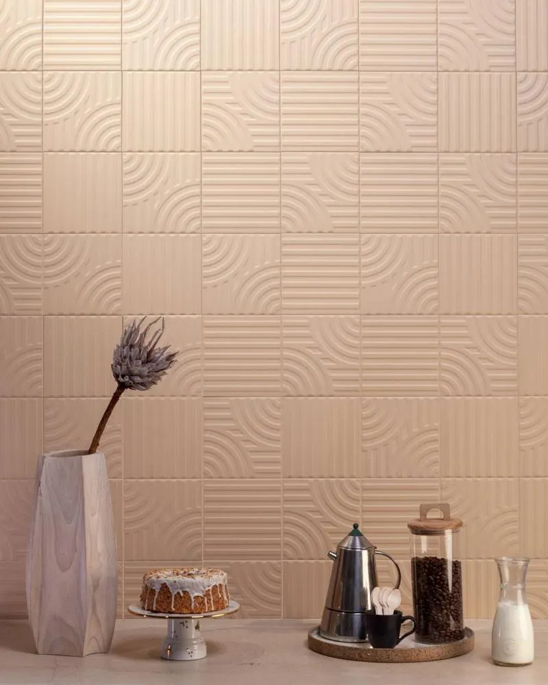 Série Meknes Decortiles: revestimento 15x15 em tons terrosos para cozinha