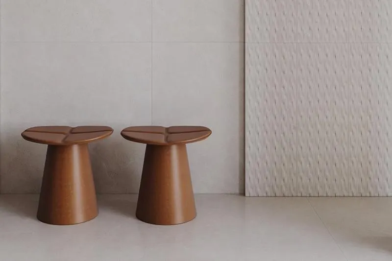 Série Oris Eliane: porcelanato efeito limestone com textura 3D Sense