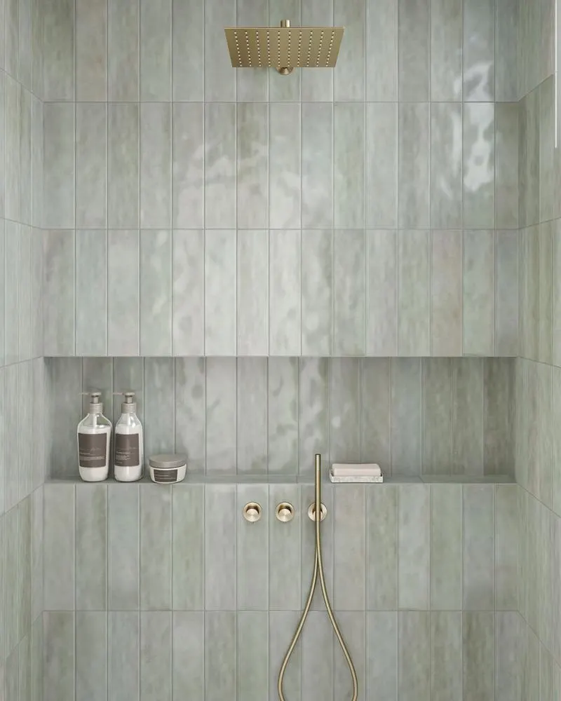 Revestimento Village Hijau Decortiles para banheiros autorais e orgânicos