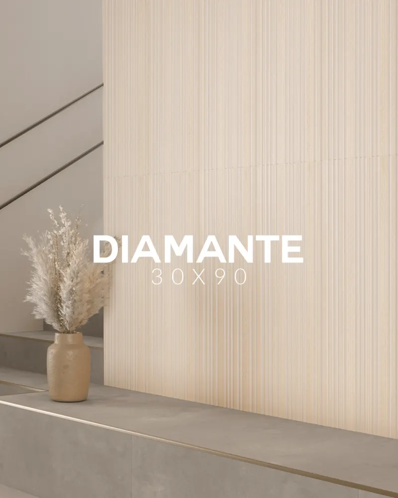 Diamante Linen Eliane: revestimento metalizado 30x90 efeito têxtil