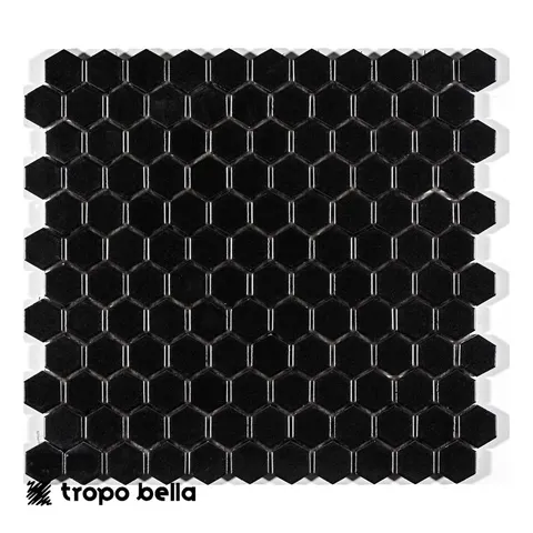 Pastilha Esmaltada Preto M-4337 Hexagonal Atlas