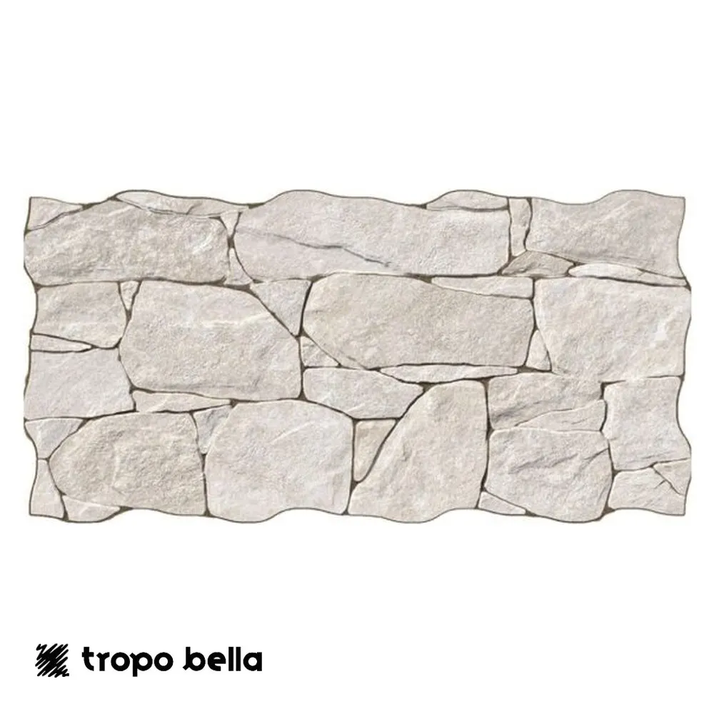 Porcelanato Lithos Off White Relevo 3D 33x65 Tropobella