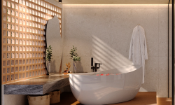Sala de banho com Bergamo Off White Decortiles